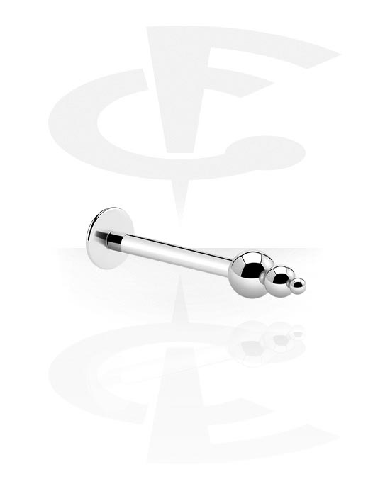 Labrets, Labret (surgical steel, silver, shiny finish) with Pyramid, Surgical Steel 316L