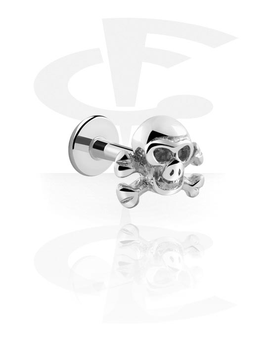 Labrets, Labret (surgical steel, silver, shiny finish) met schedelaccessoire