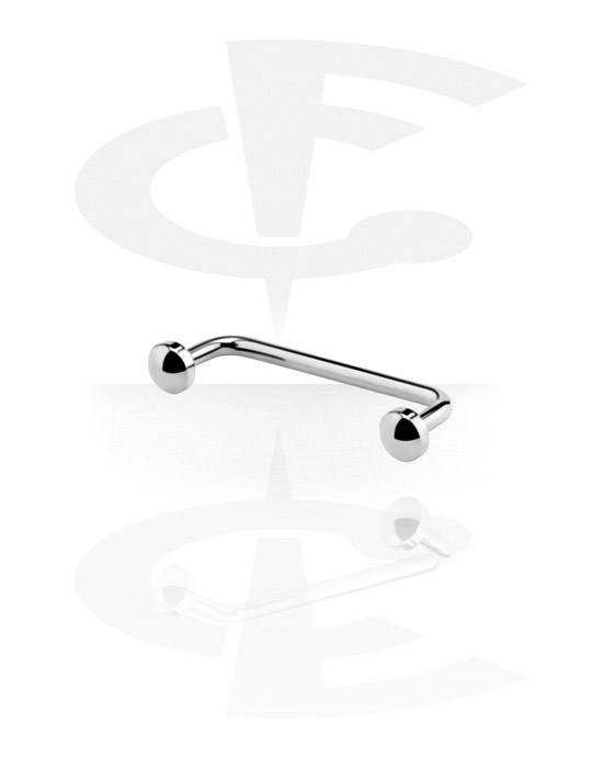 Činky, Long Staples Micro Barbell with Disks 90 degree, Titanium