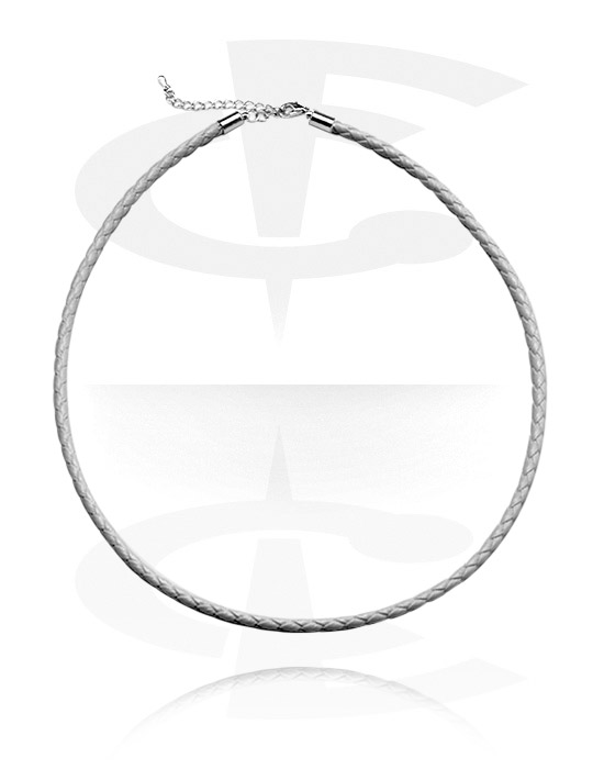 Halsketten, Modische Halskette, Kunstleder, Chirurgenstahl 316L
