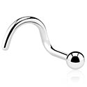 Piercings nez & Septums, Piercing nez incurvé (acier chirurgical, argent, finition brillante), Acier chirurgical 316L