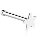 Piercings nez & Septums, Piercing nez droit (acier chirurgical, argent, finition brillante) avec accessoire étoile, Acier chirurgical 316L