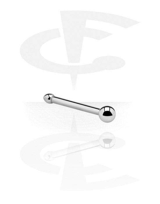 Nesestaver og -ringer, Rett nesedobb (kirurgisk stål, sølv, skinnende finish), Kirurgisk stål 316L