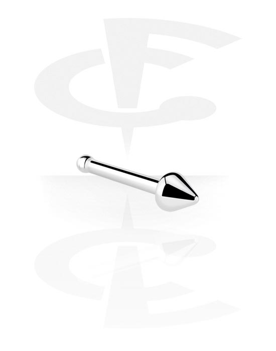 Piercings nez & Septums, Piercing nez droit (acier chirurgical, argent, finition brillante) avec cône, Acier chirurgical 316L