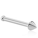Piercings nez & Septums, Piercing nez droit (acier chirurgical, argent, finition brillante) avec cône, Acier chirurgical 316L