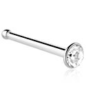 Piercings nez & Septums, Piercing nez droit (acier chirurgical, argent, finition brillante) avec pierre en crystal, Acier chirurgical 316L