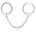 Nakit za nos in septum, Obroček s/z veriga, Kirurško jeklo 316L