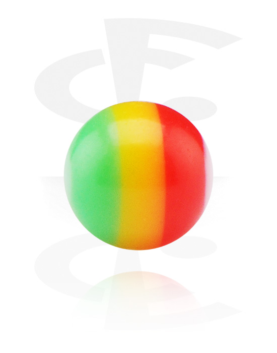 Ball for threaded pins (acrylic, various colours) with Jamaican colours ...