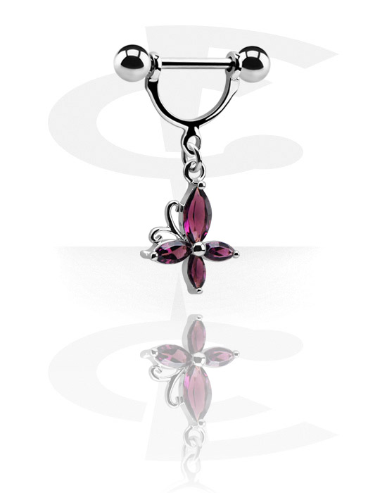 Piercing Per Capezzolo A Cuore Con Zirconia - Acciaio 316L Ipoallergenico, 14 Gauge, 14 Mm