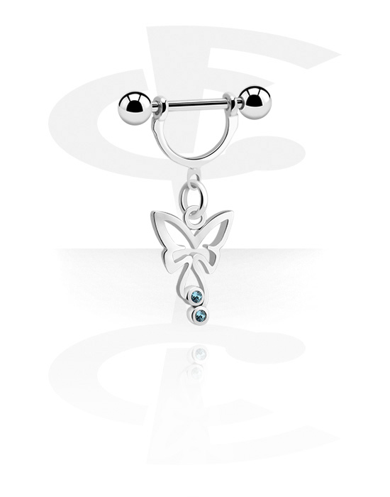 Lot De 2 Piercings Téton 14G Acier Chirurgical 316L - Motif Marguerite & Rose Violette - Pour Femme