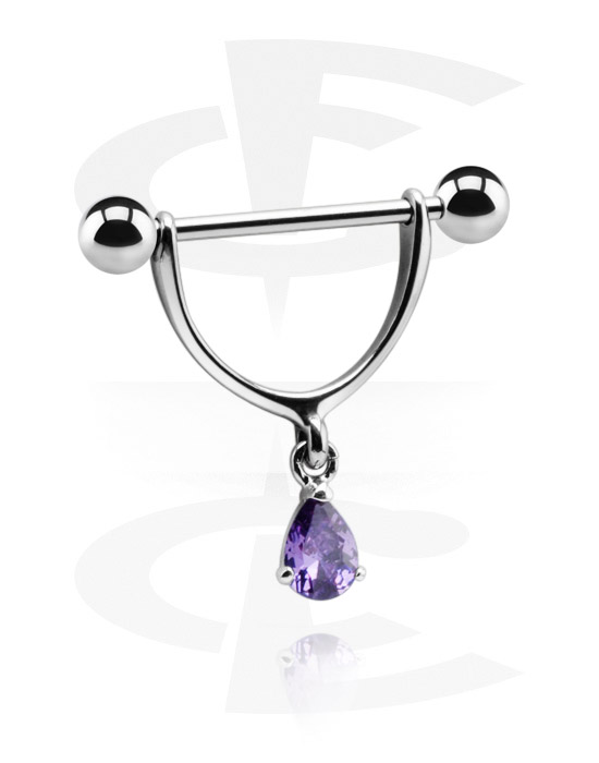 Piercing al capezzolo, Nipple Stirrup with Charm, Surgical Steel 316L