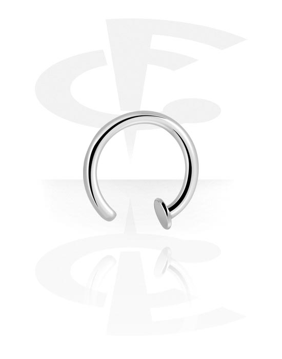 Nosovky a kroužky do nosu, Otevřený kroužek do nosu (chirurgická ocel, stříbrná, lesklý povrch), Chirurgická ocel 316L