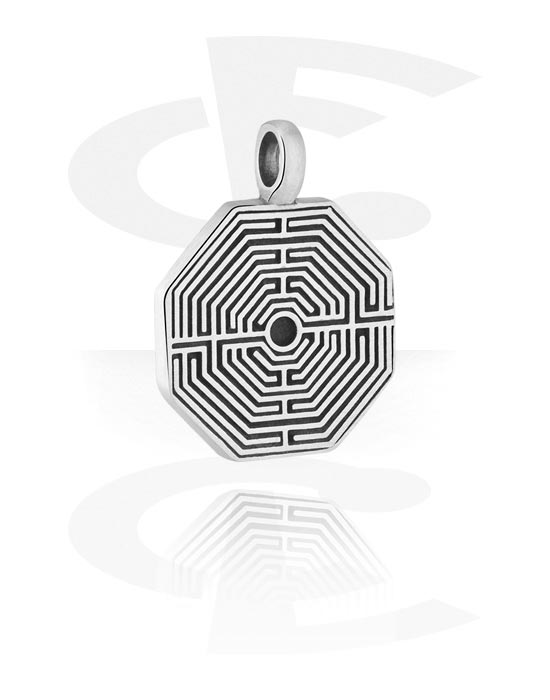 Pendants, Pendant with Labyrinth Design, Pewter