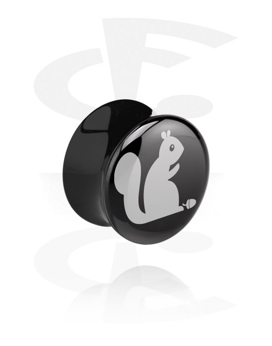 Tunneler & plugger, Black Flared Plug, Acrylic