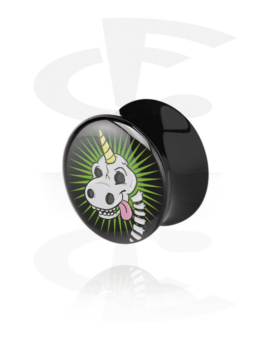 Tunele & plugi, Black Double Flared Plug<br/>[Acrylic], Acrylic