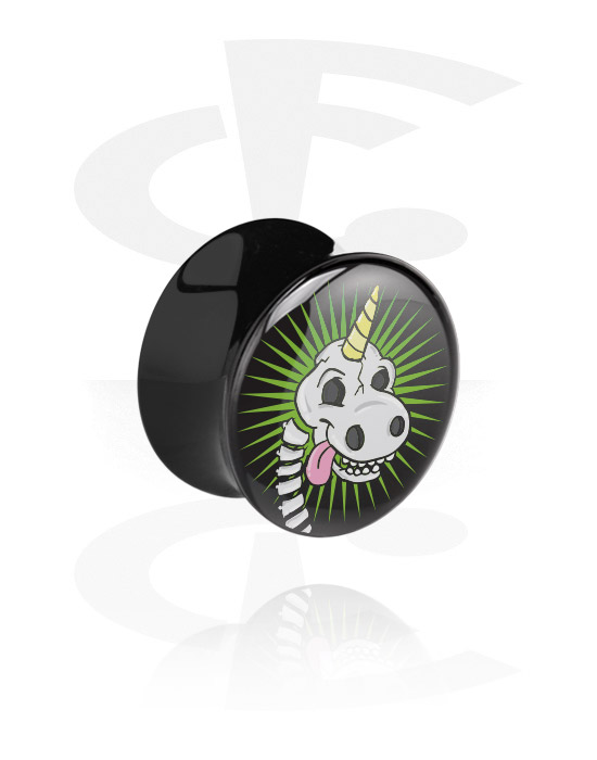 Tunneler & plugger, Black Double Flared Plug<br/>[Acrylic], Acrylic