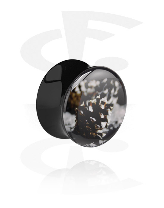 Tunneler & plugger, Black Double Flared Plug, Acrylic