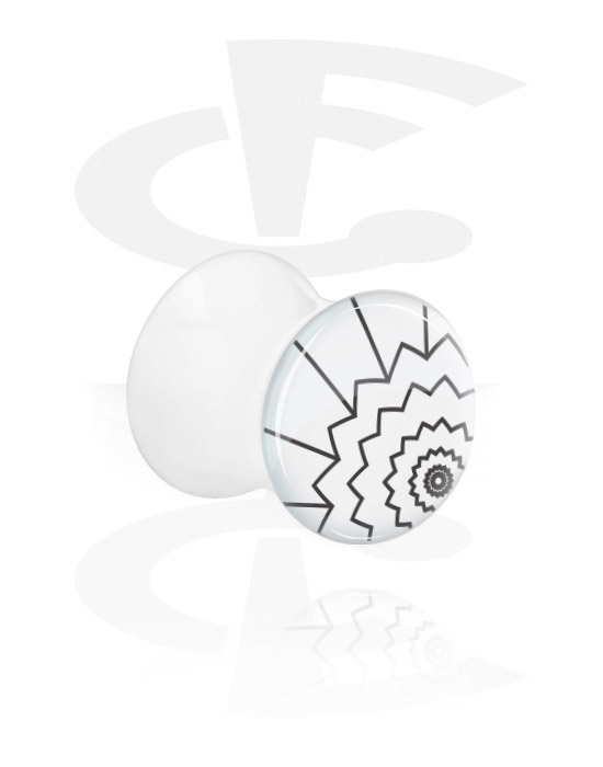 Tunnels & Plugs, Witte Double Flared Plug, Acryl