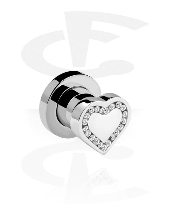 Tunnels & Plugs, Tunnel with heart design, Surgical Steel 316L