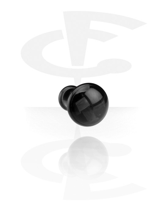 Tunnlar & Pluggar, Ribbed plug (acrylic, black), Akryl