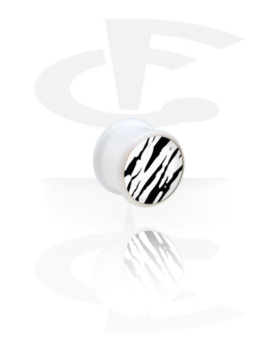 Tunnels og plugs, White Picture Plugs, Acryl