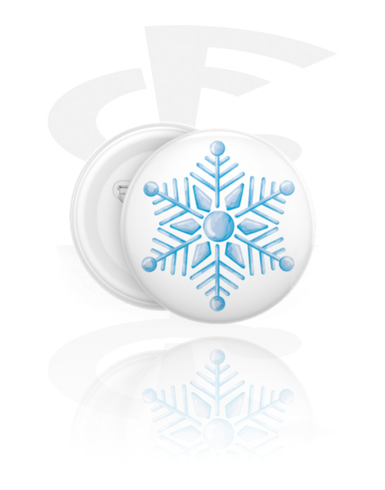 Buttons, Badge met Kerstdesign, Kunststof, Blik
