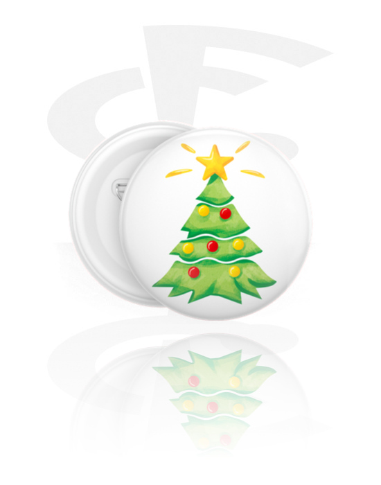 Spille, Spilla personalizzata con design natalizio, Plastica, Latta
