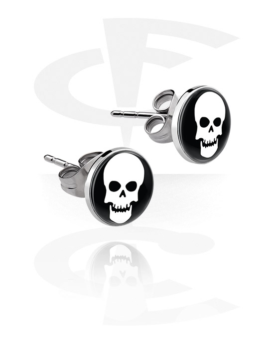 Earrings, Studs & Shields, Ear Studs with Picture, Surgical Steel 316L