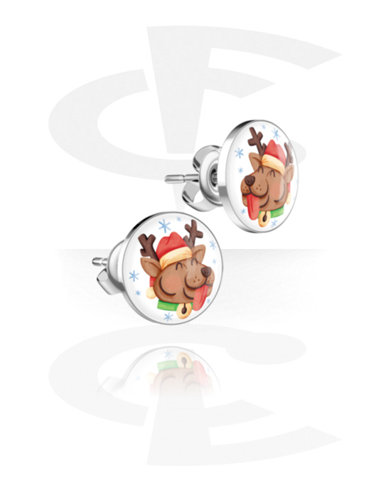 Ohrringe, Ohrstecker mit Weihnachts-Design, Chirurgenstahl 316L