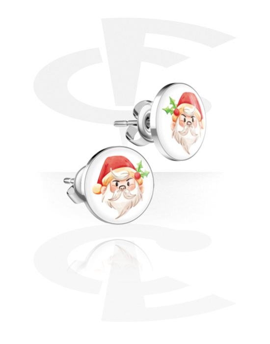 Earrings, Studs & Shields, Ear Studs with Christmas design, Surgical Steel 316L
