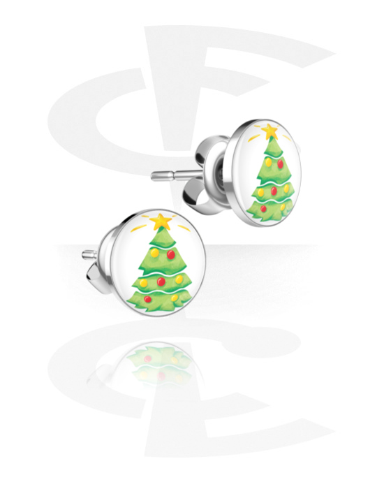 Ohrringe, Ohrstecker mit Weihnachts-Design, Chirurgenstahl 316L