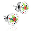 Oorringen, Oorknopjes met Kerstdesign, Chirurgisch staal 316L