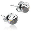 Oorringen, Oorknopjes met humeurige eenhoorn-motief, Chirurgisch staal 316L
