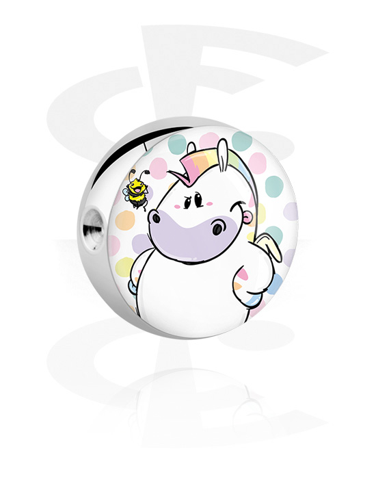 Balls, Pins & More, Ball for Ball Closure Ring with Chubby Unicorn Design, Surgical Steel 316L