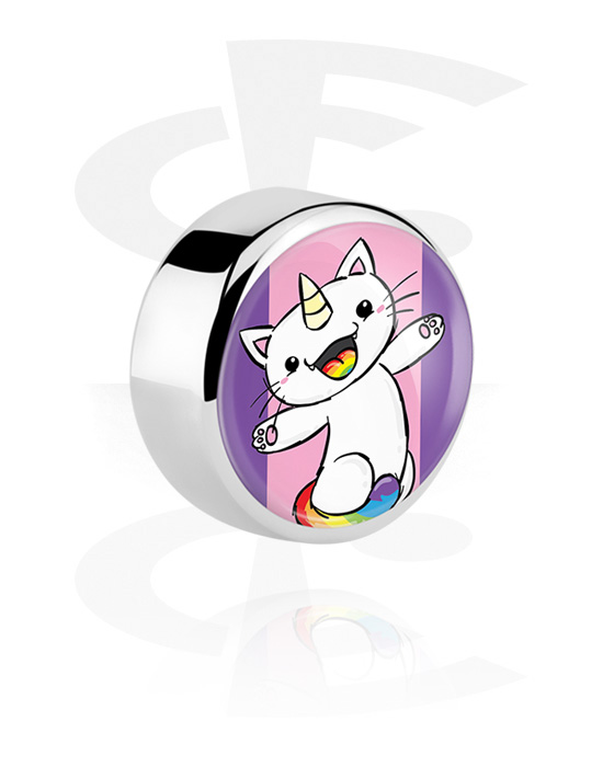 Balls, Pins & More, Disc with Chubby Unicorn Design, Surgical Steel 316L