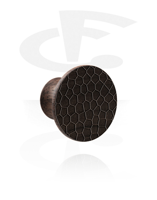 Tunnels & Plugs, Double flared plug (wood) with big front flare, Wood