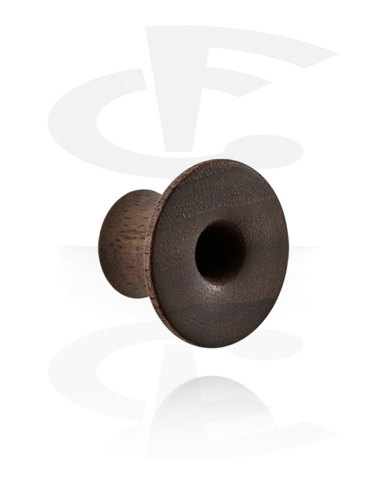 Tunnels & Plugs, Double flared plug (wood) with big front flare, Wood