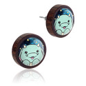 Örhängen, Ear studs (wood), Trä