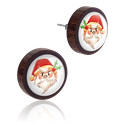 Fülbevalók, csapok és pajzsok, Ear studs (wood) val vel Karácsony dizájn, Fa