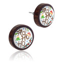 Örhängen, Ear studs (wood) med juldesign, Trä