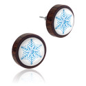 Örhängen, Ear studs (wood) med juldesign, Trä