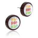 Fülbevalók, csapok és pajzsok, Ear studs (wood) val vel Karácsony dizájn, Fa