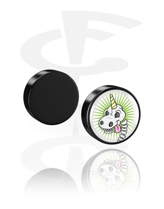 Fake piercings, Magnetische fake plug met Crapwaer-design