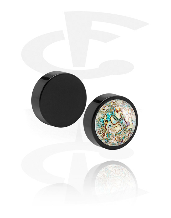 Lažni piercing nakit, Lažni magnetni čepić s dizajnom imitacije školjke bisernice, Akril
