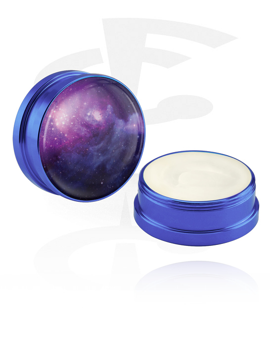 Reinigung und Pflege, Pflegecreme und Deodorant für Piercings mit Galaxie-Design, Aluminium Behälter