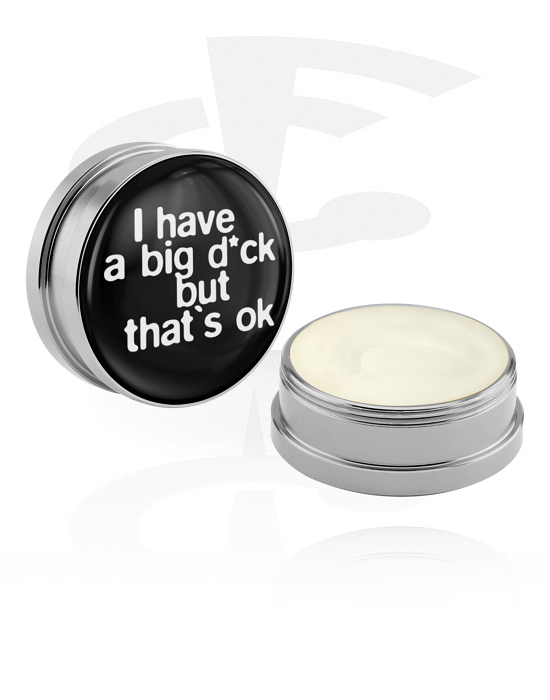 Aftercare, Plejende creme og deodorant til piercinger med Tekst: "I have a big d*ck", Aluminiumsbeholder