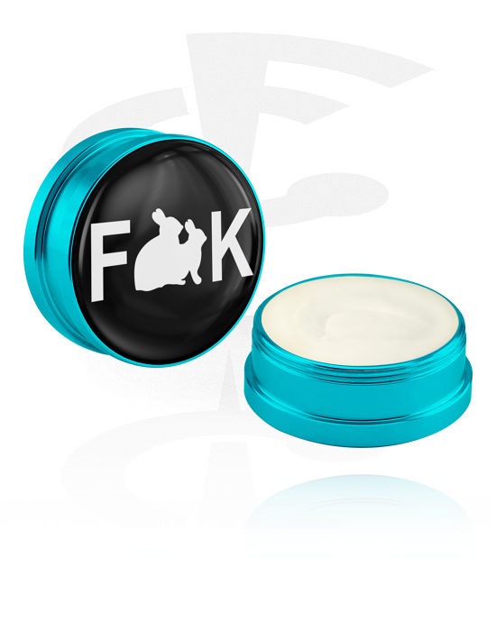 Cleansing and Care, Conditioning Creme and Deodorant for Piercings with rabbit design, Aluminium Container