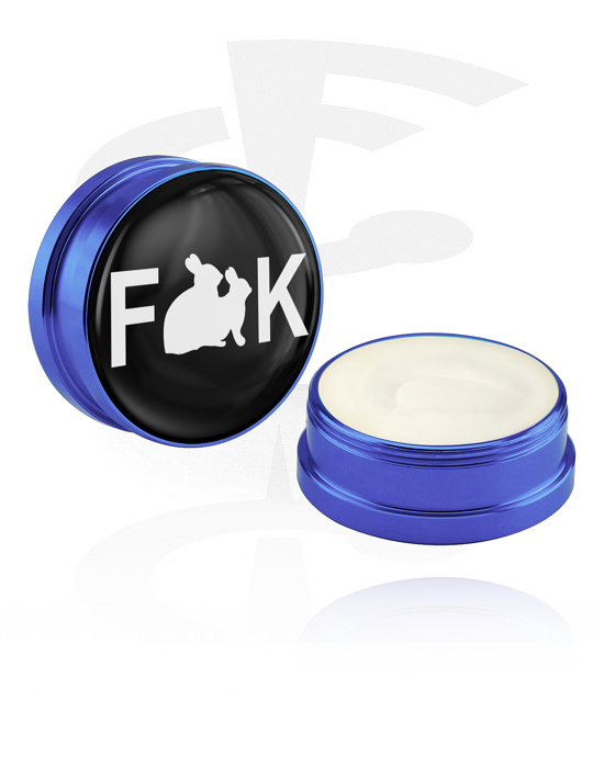 Reiniging en verzorging, Conditioning creme en deodorant voor piercings met konijn-motief, Aluminium container