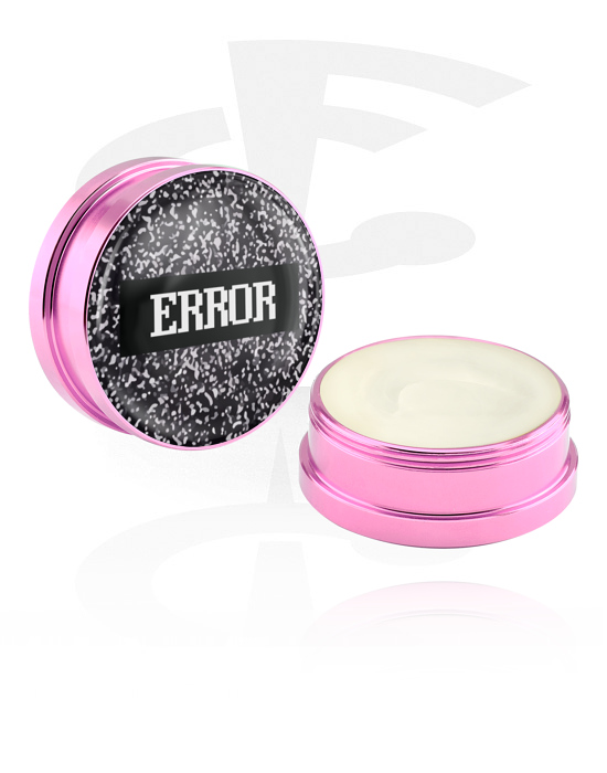 Aftercare, Plejende creme og deodorant til piercinger med Tekst: "Error", Aluminiumsbeholder