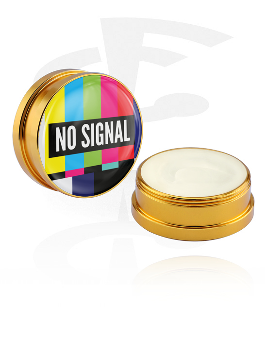 Aftercare, Plejende creme og deodorant til piercinger med tekst: "no signal", Aluminiumsbeholder